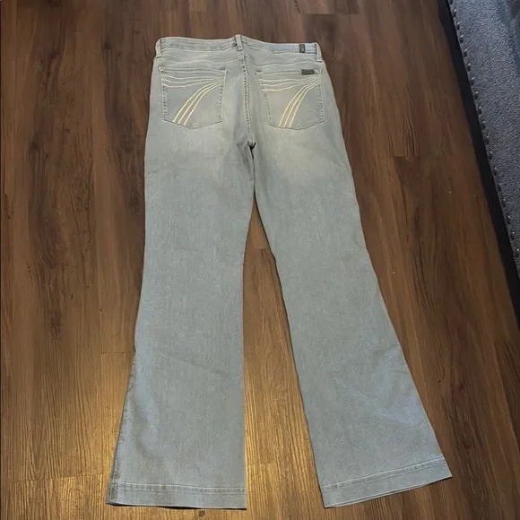 7 For All Mankind Dojo Blue Flare Wide Leg Jeans